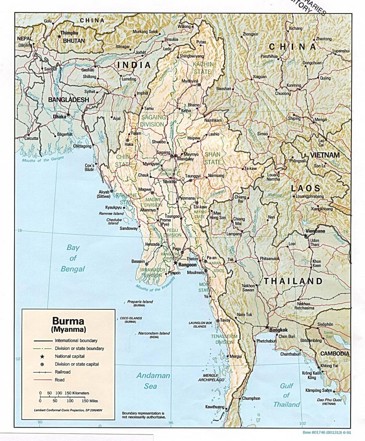 shkëputur Myanmar hartë