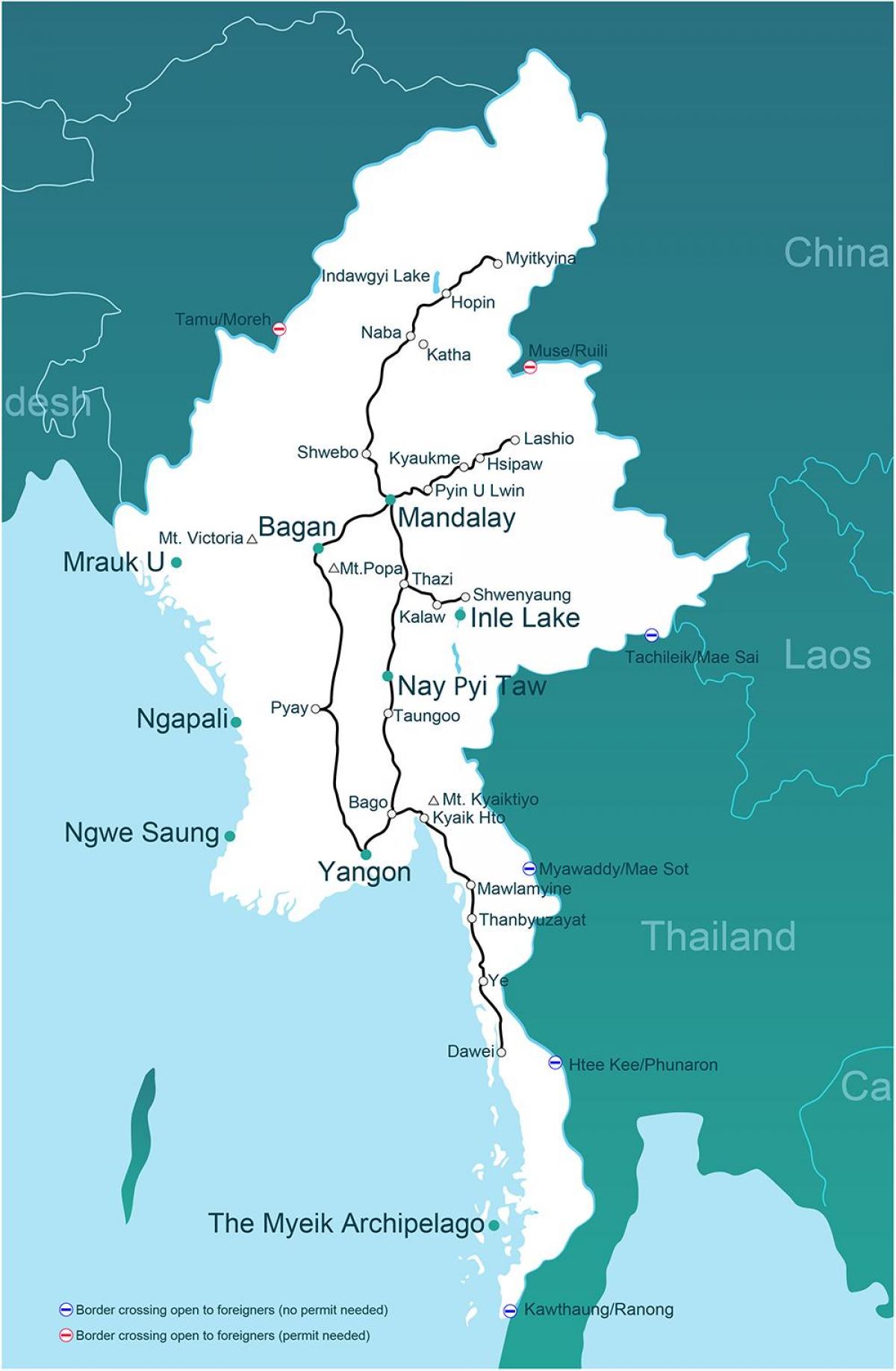 një hartë Mianmar