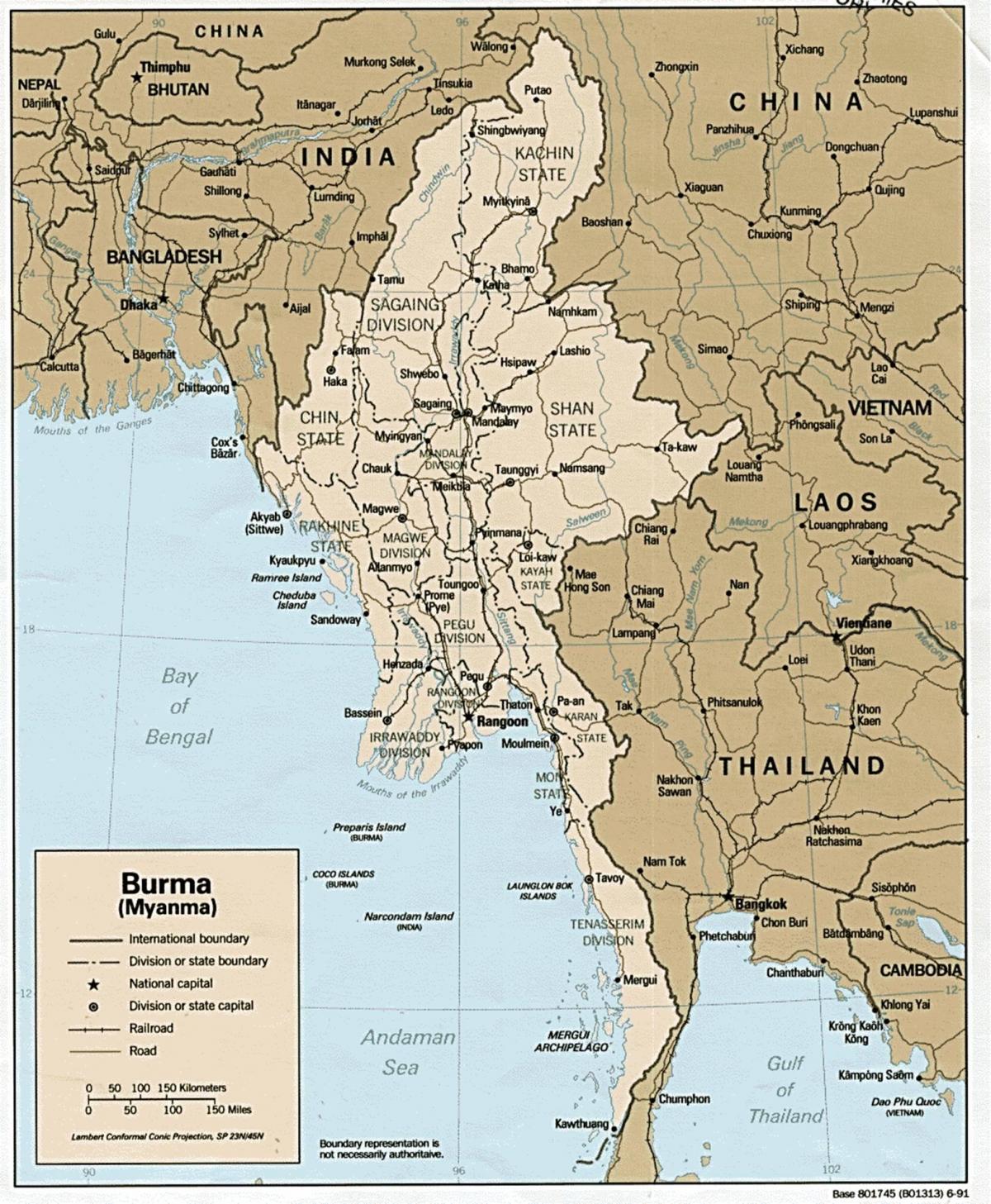 yangon Burma hartë