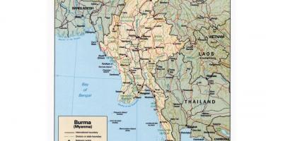 Harta e Mianmar me qytetet